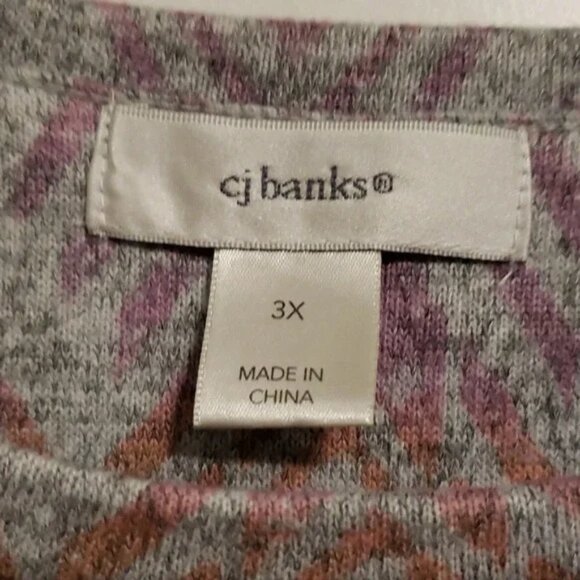 Cozy Ombre Print Top with Knot Detail 3X Women Plus CJ Banks - Picture 10 of 12